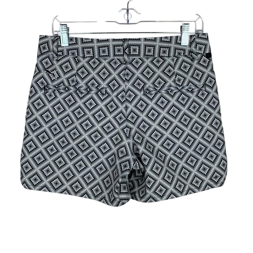 Puma Golf Shorts Grey Geometric Pockets Women's 6 Active Casual - Picture 4 of 7
